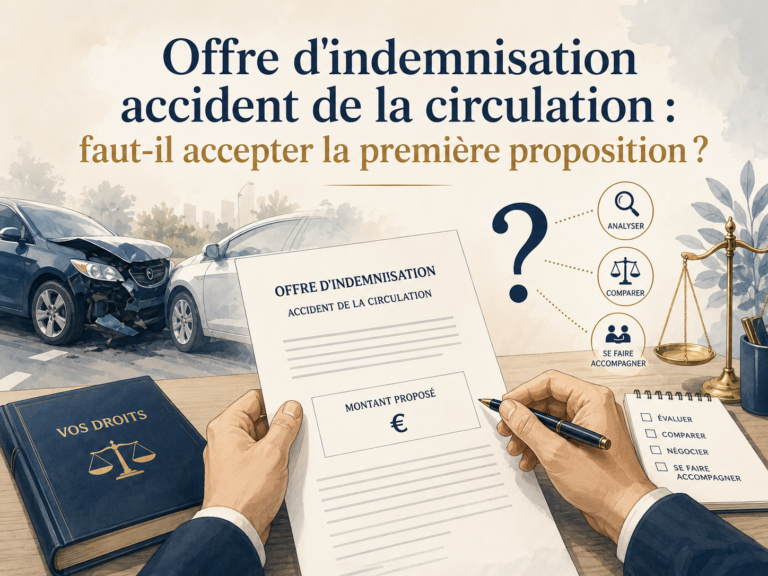Offre d&rsquo;indemnisation accident de la circulation : faut-il accepter la première proposition ?